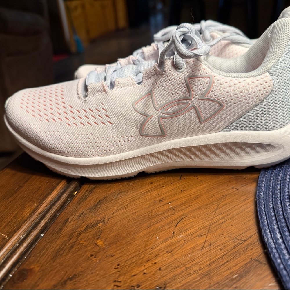 Under Armour White and Pink Athletic Shoes
